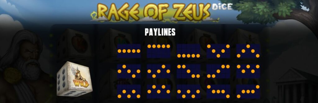 Supergame and Mancala Gaming present Rage of Zeus Dice - Mancala Gaming - Rage of Zeus Paylines