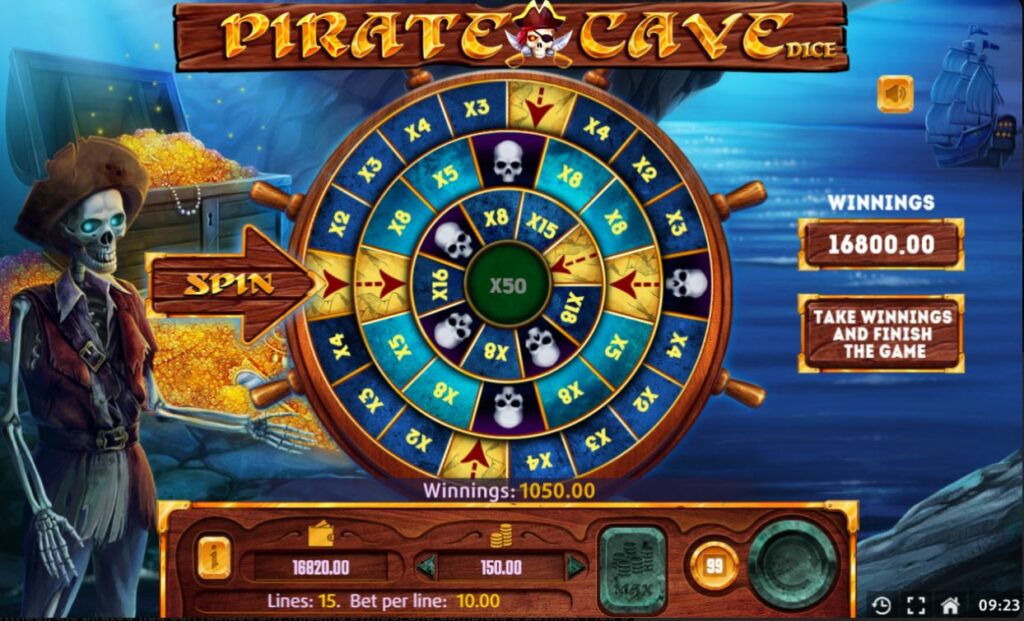 Supergame and Mancala Gaming present Pirate Cave Dice - Pirate Cave DIce Wheel of Fortune