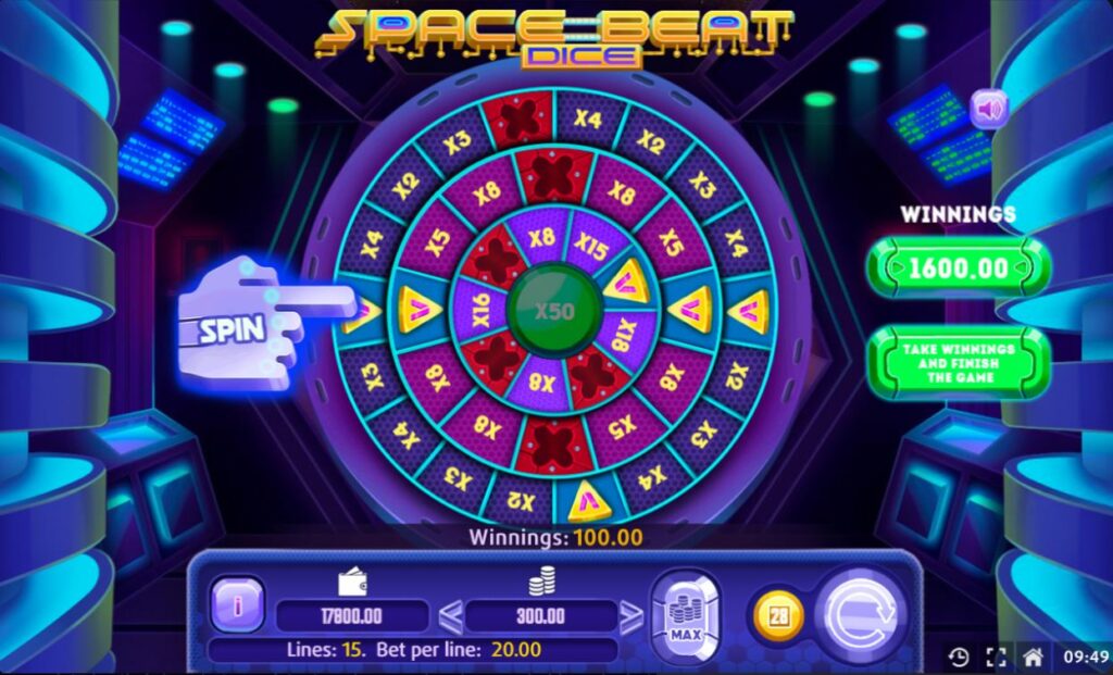 Supergame en Mancala Gaming presenteren Space Beat Dice - Space Beat Dice Wheel of Fortune