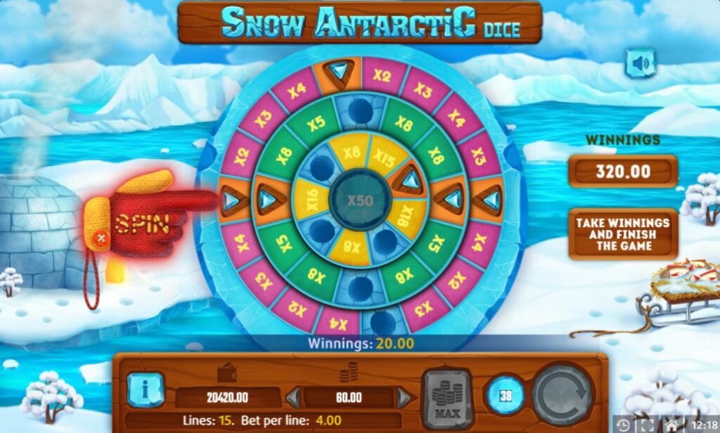 Supergame et Mancala Gaming présentent Snow Antarctic Dice - Snow Antarctic Dice - Rad van Fortuin